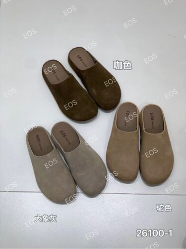 EOS勃肯拖鞋女2026新秋季一脚蹬懒人单鞋时尚软底休闲平底半拖鞋