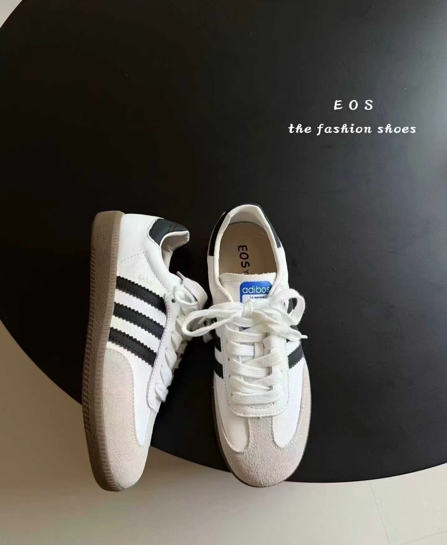 EOS德训鞋女鞋2026新款秋季韩版复古小白鞋运动休闲阿甘鞋潮