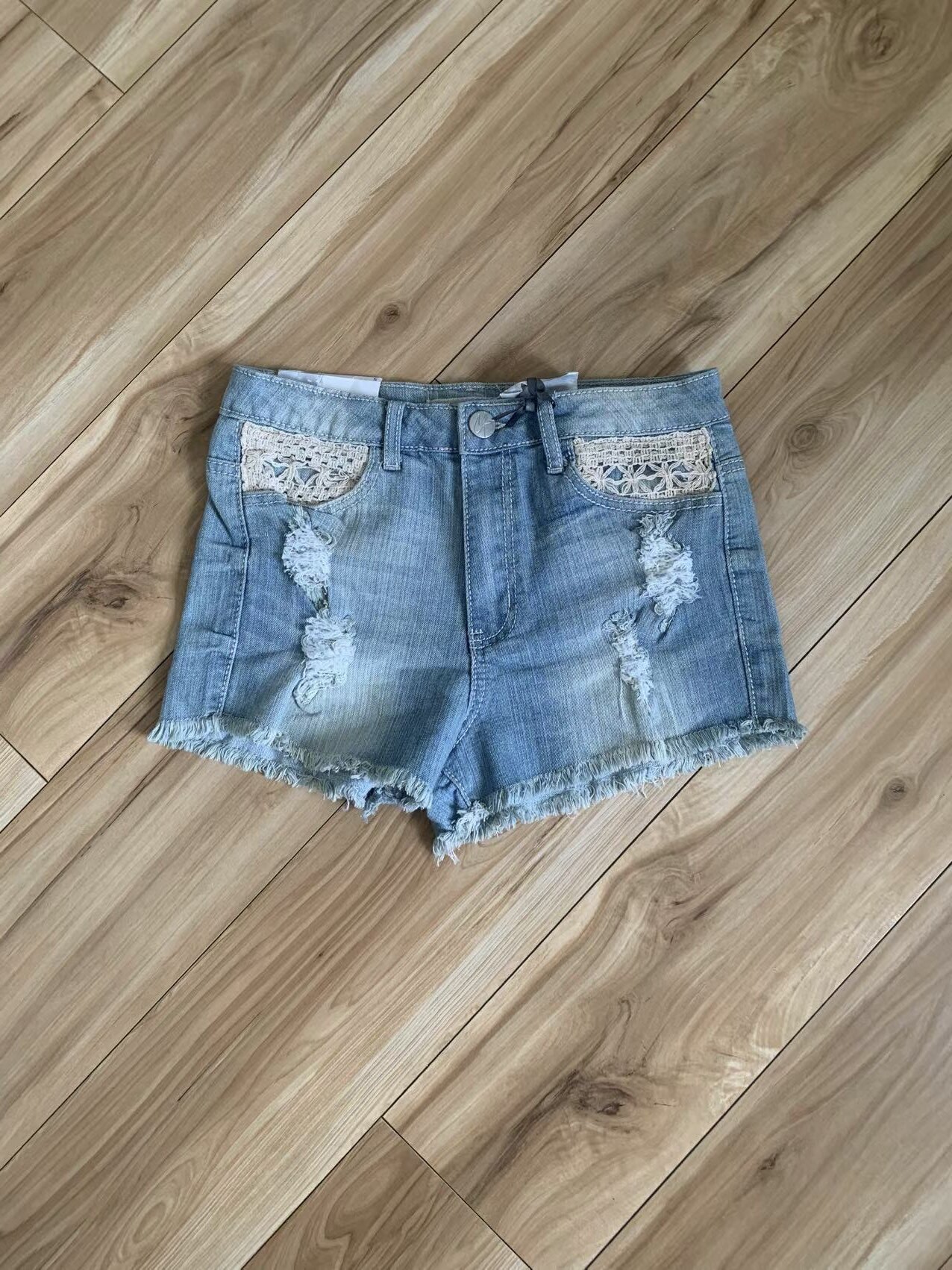 出口欧美复古做旧破洞高腰牛仔短裤女夏季新款百搭
