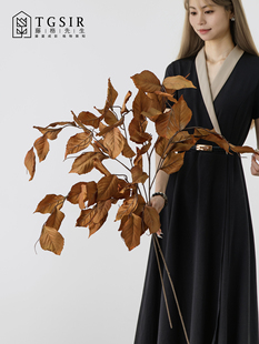 Wabi-Sabi风格模拟枯叶树枝民宿高端逼真装饰模彷干花假花桉树叶