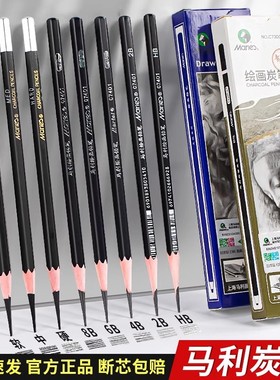 马利素描铅笔套装初学者2B速写笔美术生专用软中硬炭绘画铅笔4bhb