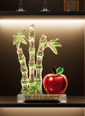 节节高升竹报平安富贵装饰摆件轻奢高档客厅电视柜壁龛工艺品