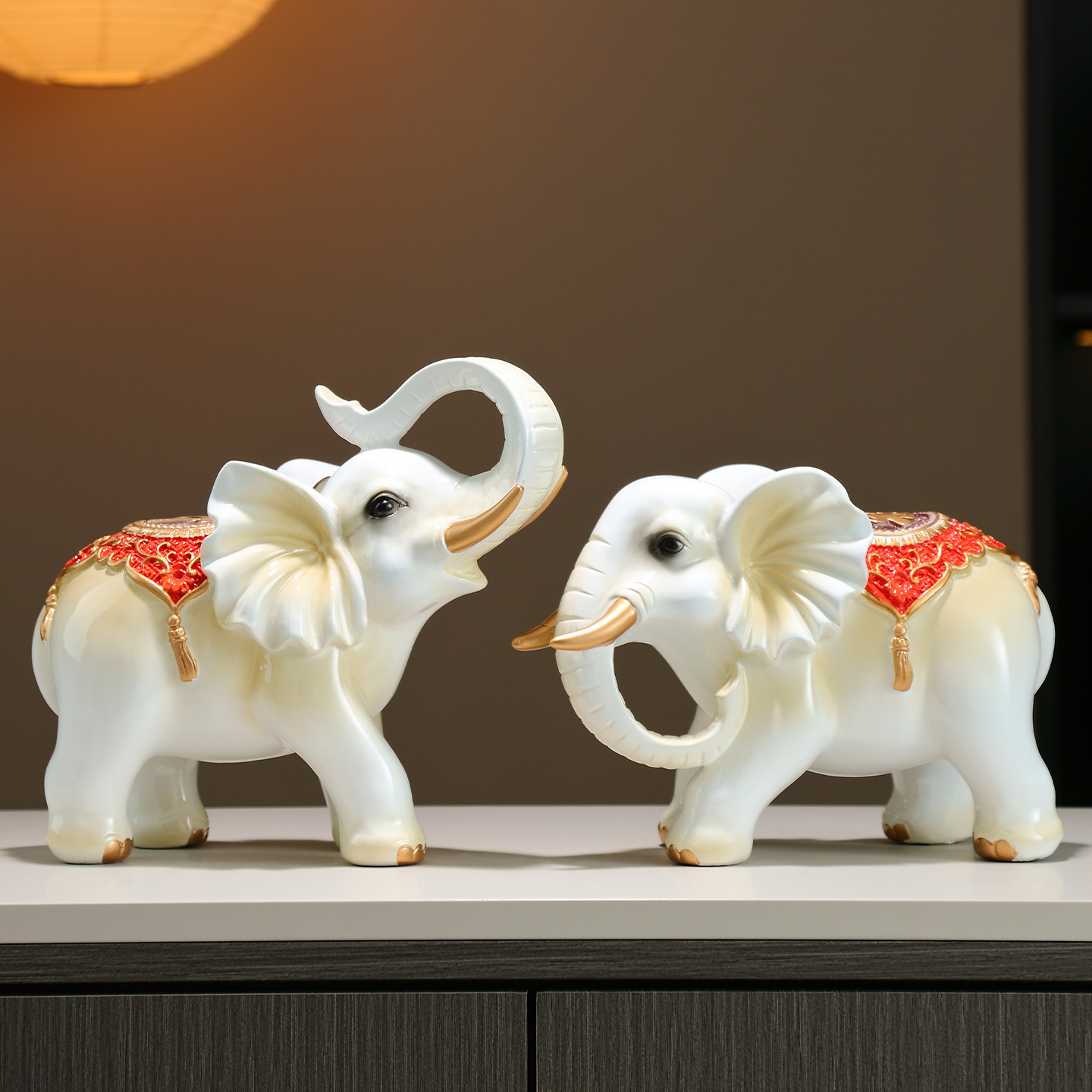 招财纳福大象摆件镇宅高档电视柜玄关酒柜装饰品乔迁新居礼品送礼