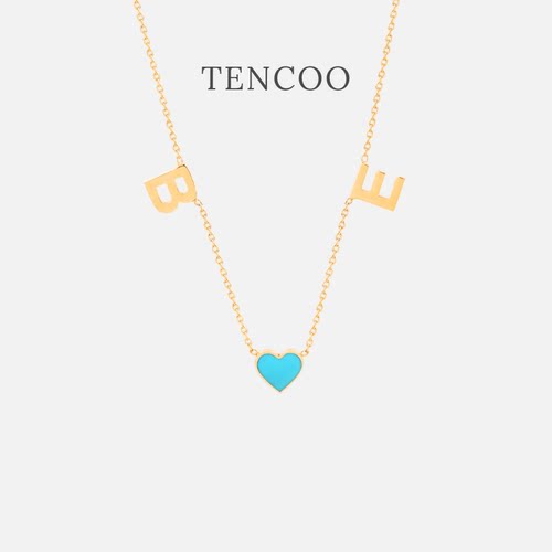 TENCOO专属定制字母与爱心项链