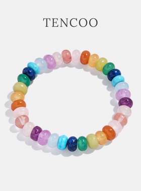 TENCOO叠戴手链Coral天然石多宝手串 小众水晶手链