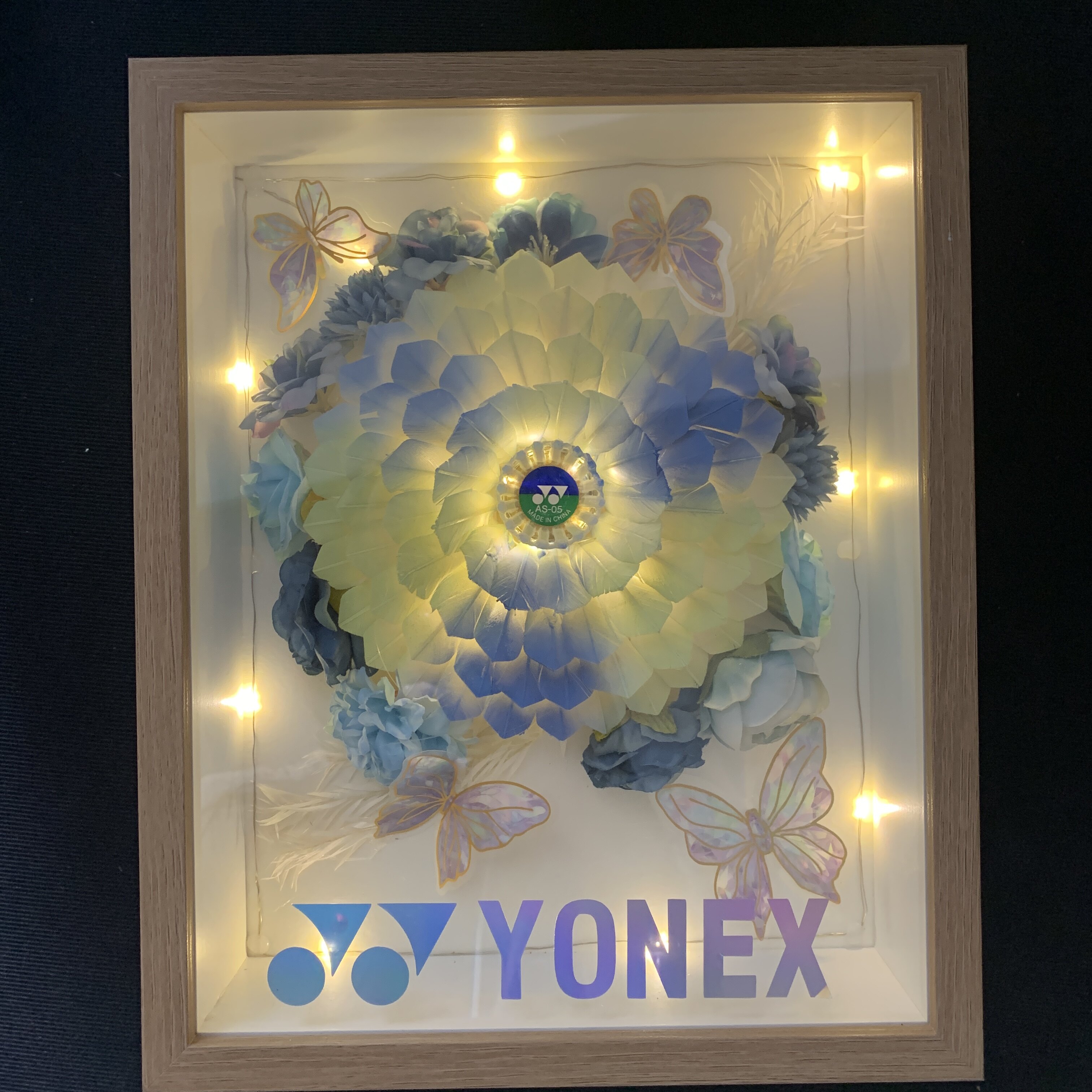 尤尼克斯羽毛球永生花手工diy羽球人生日礼物羽毛球花束相框定制