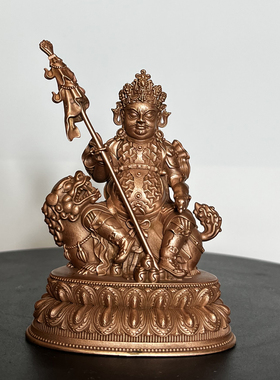 纯铜财宝天王摆件密宗毗沙门天王客厅办公室吉祥物装饰佛像工艺品