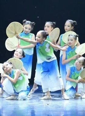 童年的夏夜儿童演出服蒲扇摇过的夏天外婆桥童忆月光柚子灯舞蹈服
