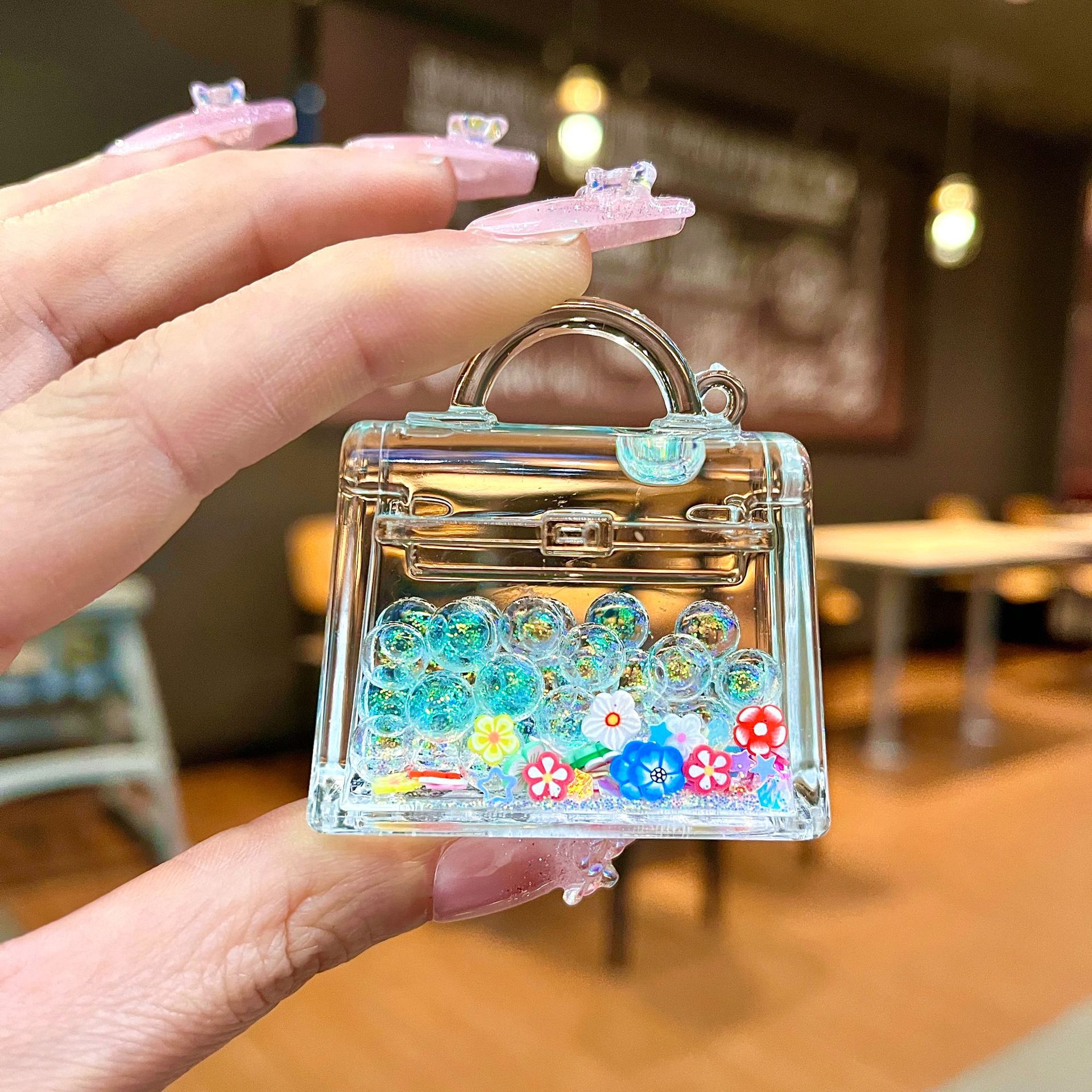 可爱手提包夜光泡泡珠摆件