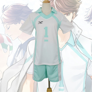青叶城西高校校服动漫排球少年球服cosplay服装球衣制蓝白服