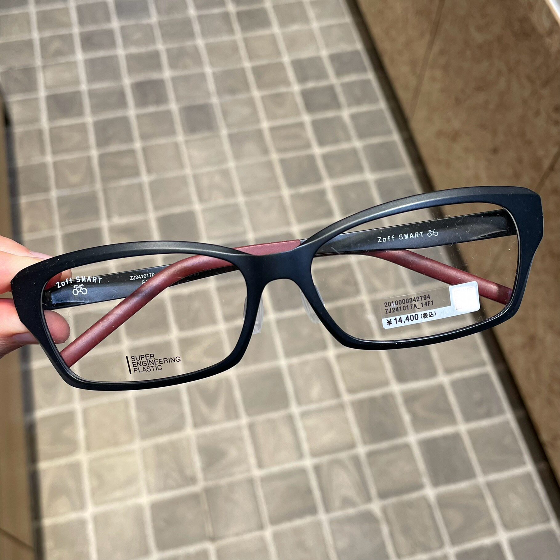 日本代购ZOFF眼镜 SMART 超轻12克方框ZJ241017近视眼镜送镜片