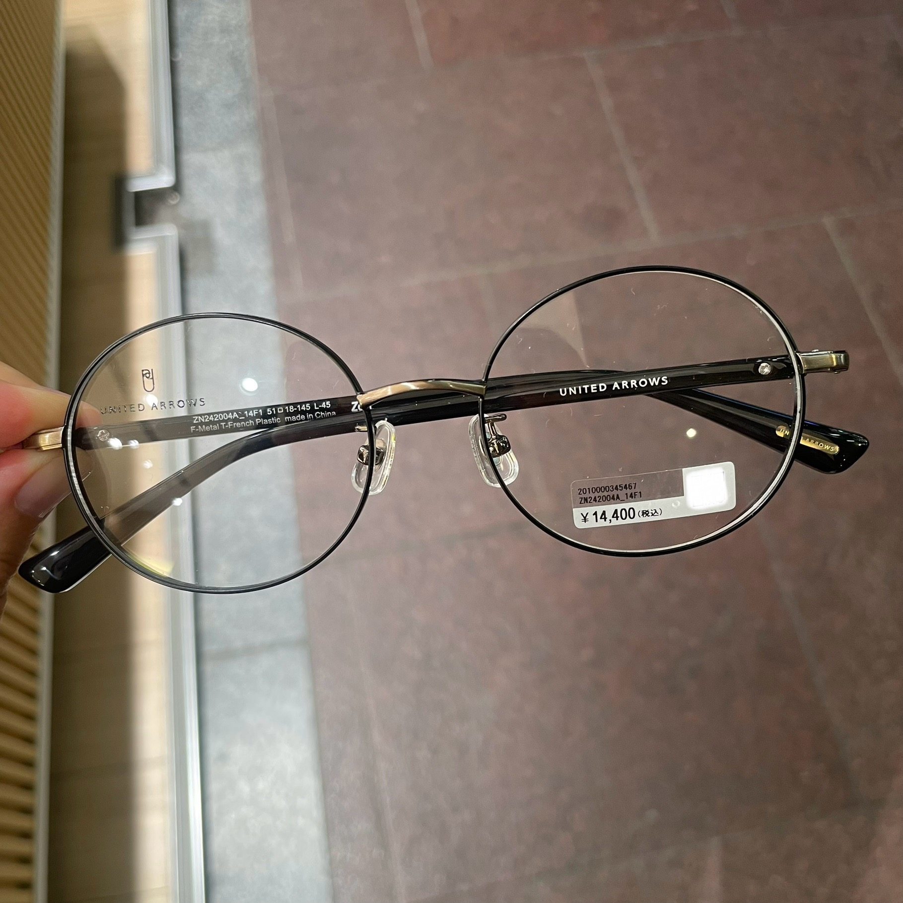 有鼻托眼镜框ZOFF送镜片圆形金属