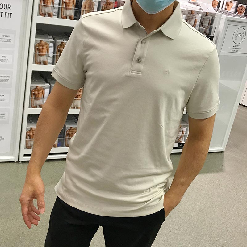 ck calvin klein春夏男士商务休闲顺滑纯棉纯色短袖polo衫翻领t恤