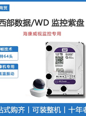 WD/西部数据 监控紫盘 1TB/2TB/3TB/4TB 机械企业硬盘64M海康适用
