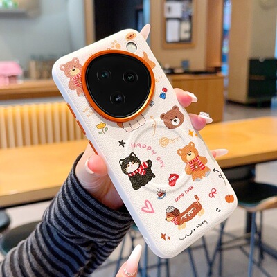 适用努比亚m153豆包AI手机壳nubia中兴m153卡通可爱nubiam153彩绘素皮全包后壳6.78寸p0110超薄皮纹磁吸充电