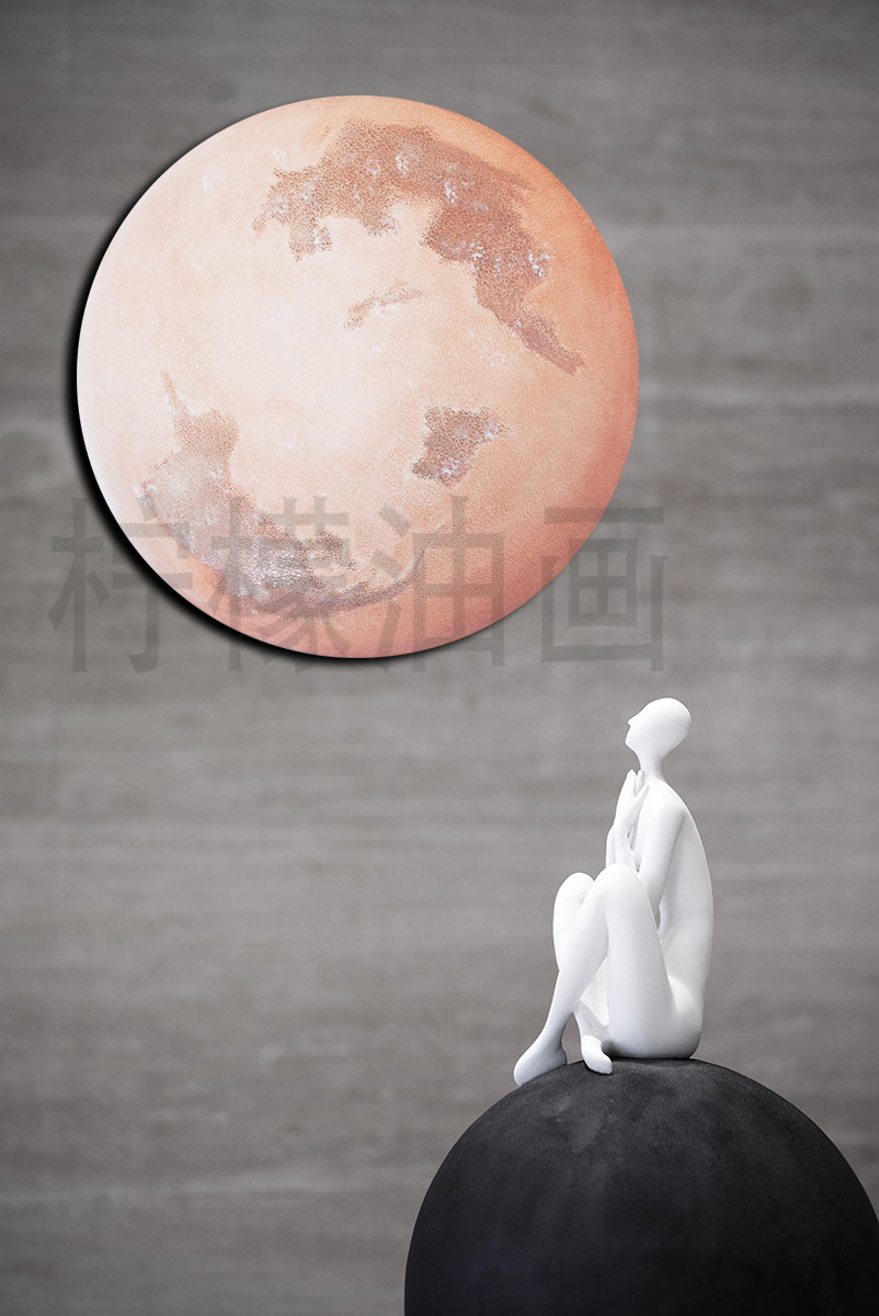 2022新品手绘星球装饰画水墨艺术画极简侘寂装饰画民宿样板间挂画