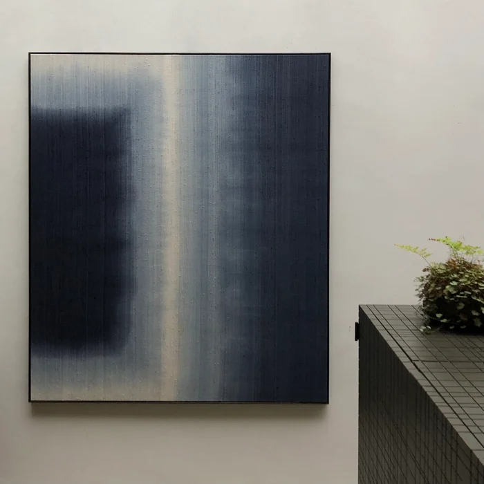 侘寂风手绘抽象艺术油画客厅沙发背景墙样板间别墅装饰画高级感图片