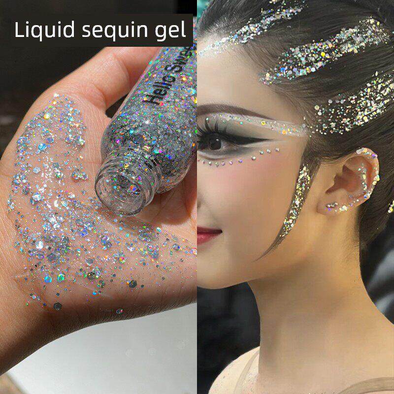 亮片啫喱亮片粉头发亮片保湿彩色发胶拉丁舞蹈舞台化妆造型舞蹈化