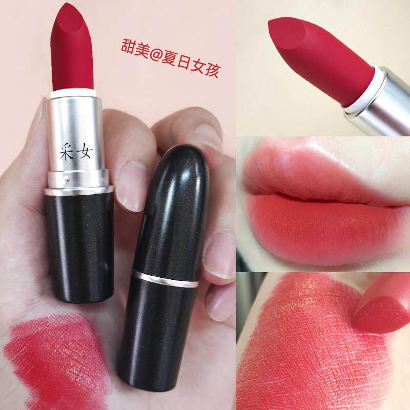 正品女团色口红不掉色不沾杯蓝调正红色覆古火龙果色桃粉色梅子色