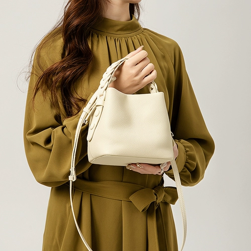 Кожаная плетеная сумка на одно плечо, изысканный стиль, из натуральной кожи, воловья кожа