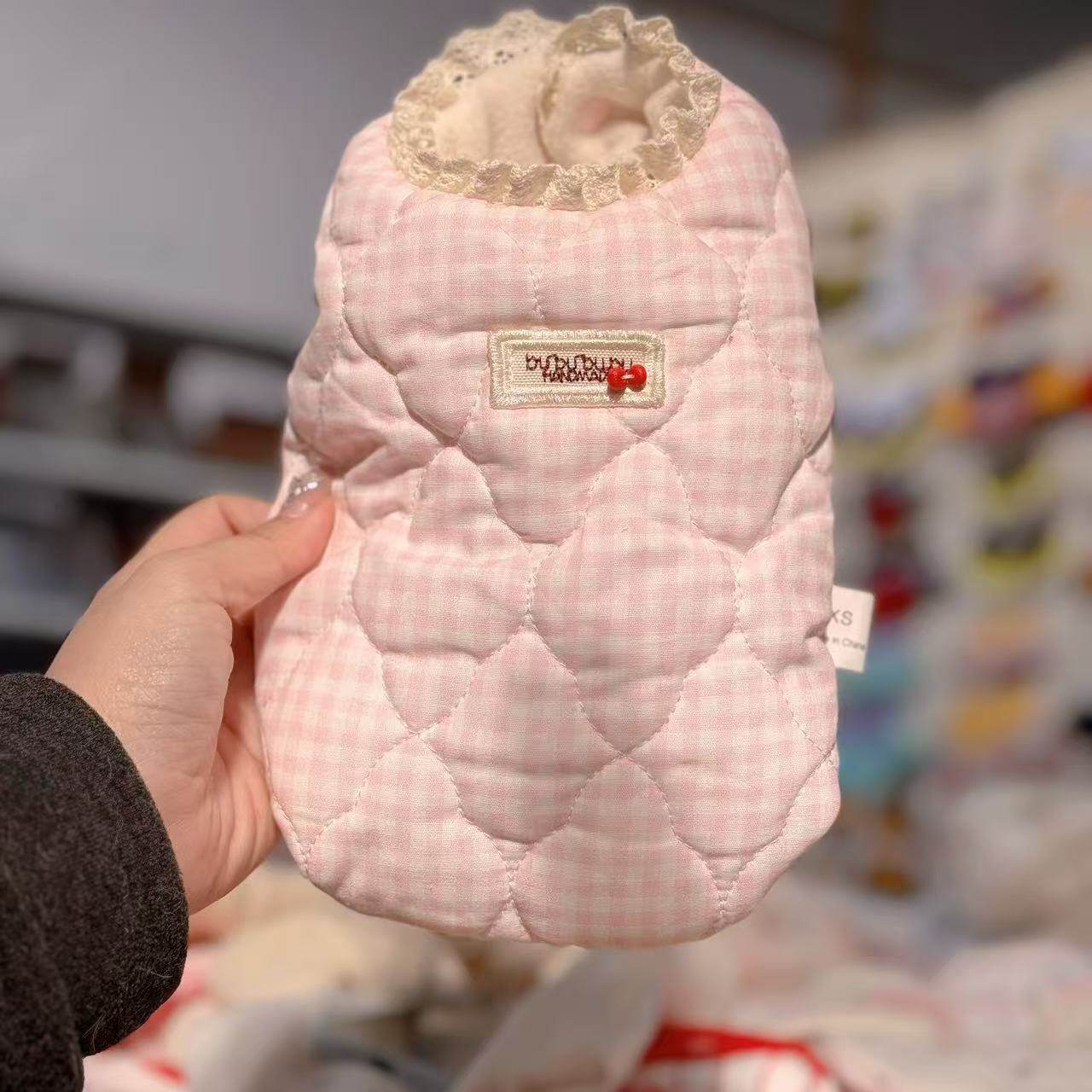 粉色格子蕾丝温柔可爱宠物棉服马甲暖和保暖泰迪茶杯马尔济斯狗狗,宠物/宠物食品及用品,狗宠物服装/雨衣,淘宝优惠券,粉丝福利购,淘宝优惠卷