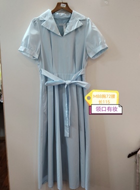 蓝色休闲简约连衣裙 咨询库存下单 88胸