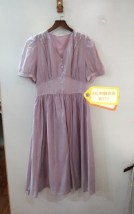 紫色休闲简约显瘦连衣裙 98胸 咨询库存下单