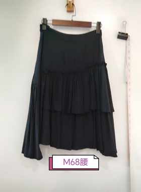黑色A裙薄款拼接半身裙 咨询库存下单 68腰
