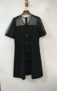 86胸 咨询库存下单 黑色休闲简约显瘦短袖 连衣裙