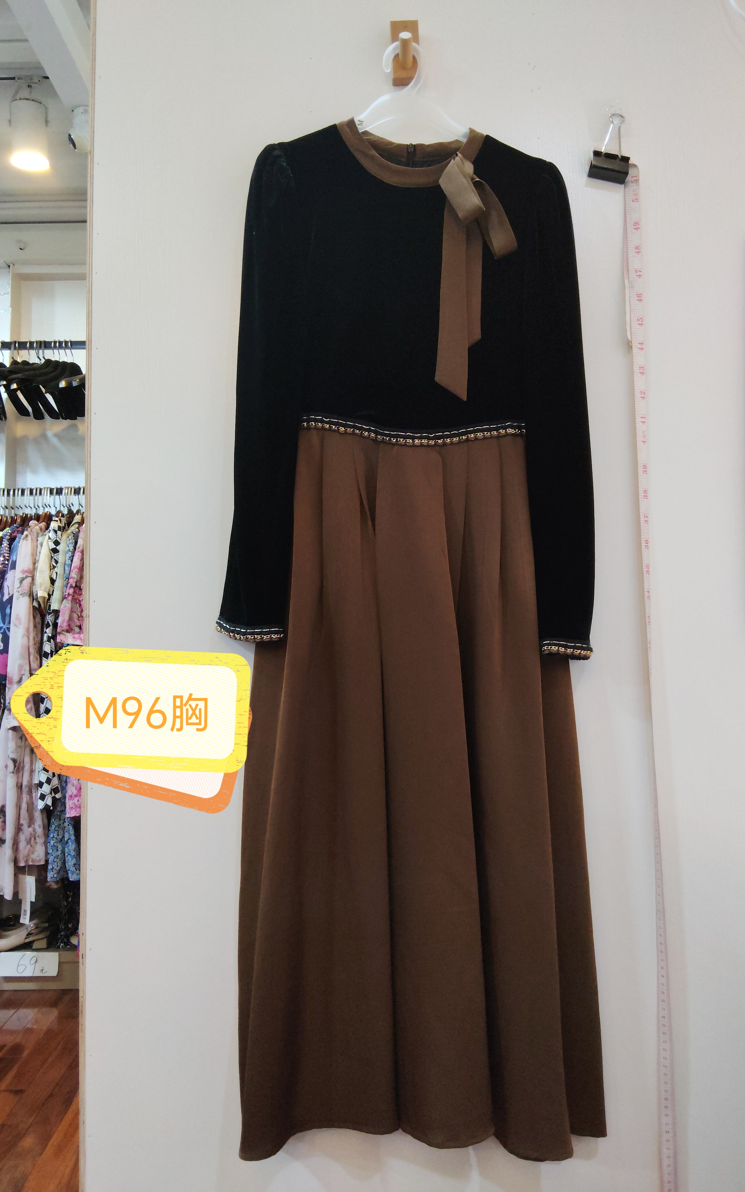 黑色拼接假两件套连衣裙女装精品 咨询库存拍 96胸