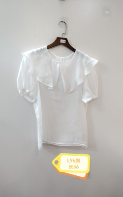 白色休闲简约上衣衬衫女装精品 咨询库存下单 96胸