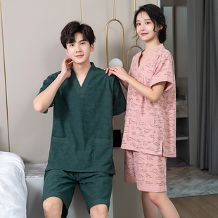 加厚汗蒸服男女款 桑拿足疗按摩洗浴客服 套装 纯棉高档全棉情侣男士