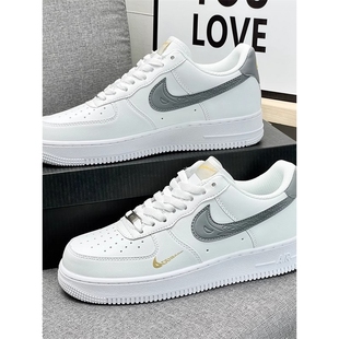 莆田空军一号男款官网aj低帮蛇年限定男鞋白黑金钩af1联名板鞋女