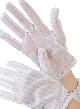 均码防静电手套双面条纹手套无尘电子工业生产透气防滑薄款作业双