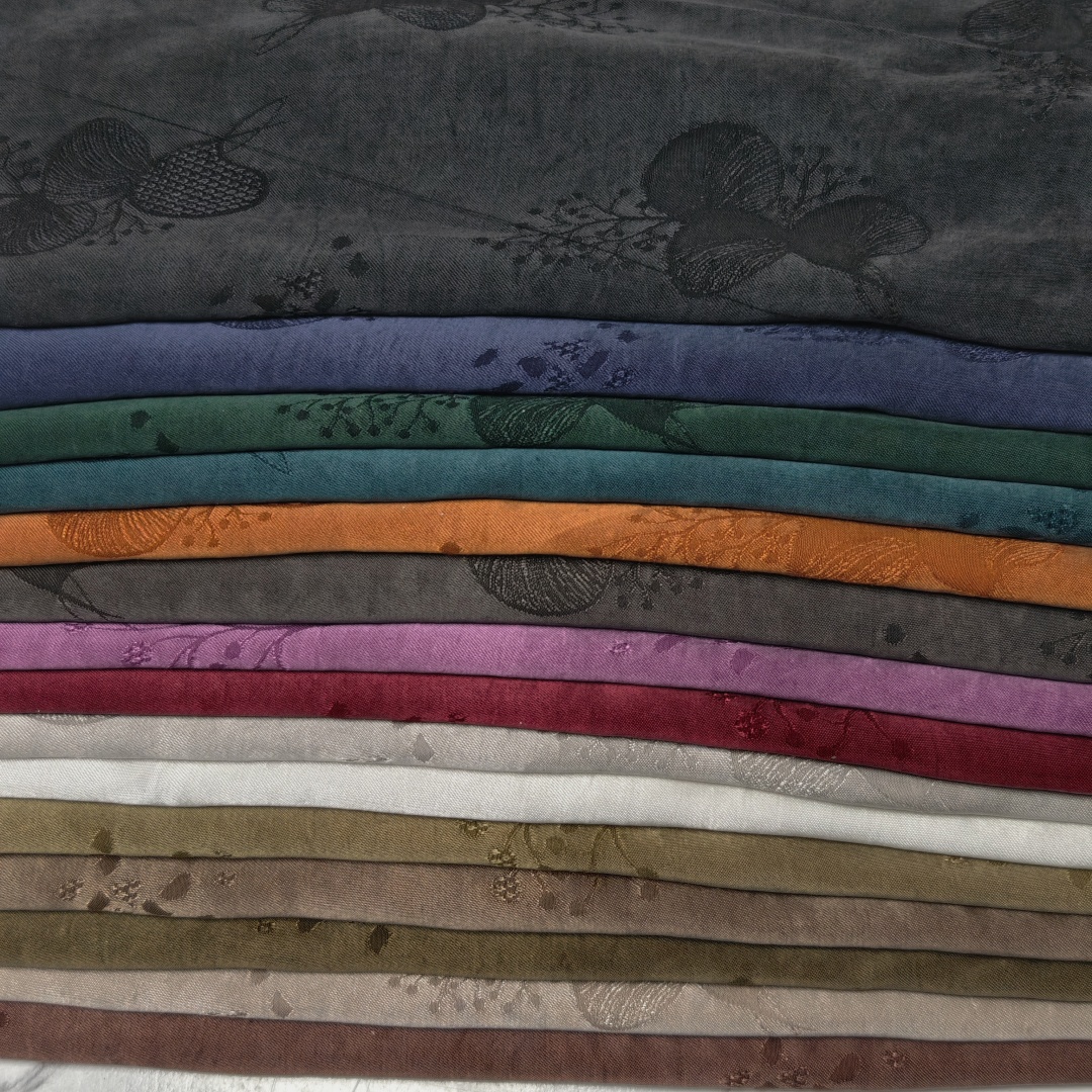 重磅砂洗莱赛尔长丝提花面料高绒感服装连衣裙汉服马面布料出