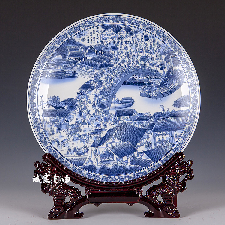 景德镇陶瓷青花图现代展示柜用图片