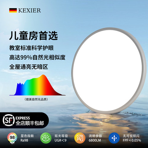 儿童房专用护眼超薄吸顶灯涂鸦ZigBee智能无缝隙卧室简约圆形灯具