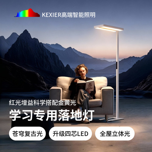 金黄光护眼大路灯智能儿童学习阅读落地灯办公写作专用钢琴台灯