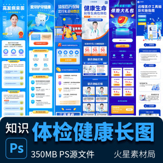 医疗医学研讨大会议信息长图H5邀请函落地页海报 PSD设计素材模版