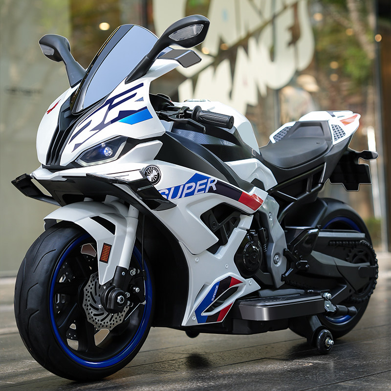 儿童电动摩托车可坐双人亲子车