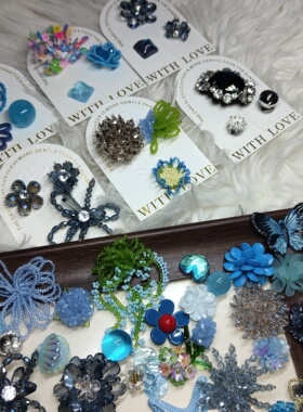 【蓝色系】高端重工鞋花适配果冻鞋洞洞鞋芭蕾鞋3d立体鞋扣装饰