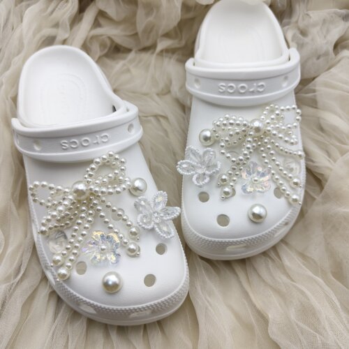 【珍珠流苏】适配crocs卡骆驰洞洞鞋珍珠手工串珠鞋花鞋扣配饰DIY