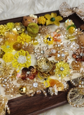 【香槟色】爱好者diy自选单品鞋花配果冻鞋洞洞鞋芭蕾鞋立体鞋扣