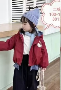 儿童外套2025新款女童连帽中小童韩版上衣女童冲锋衣