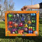 正版 2火焰豌豆射手儿童 植物大战僵尸玩具全套3男孩大家族疆尸套装