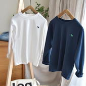 衫 柔软亲肤磨毛纯棉 t恤打底衫 儿童春秋长袖 男童女童纯色薄款 长袖