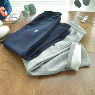 内里微抓绒~儿童秋冬厚款纯棉毛圈拉绒运动长裤男童宽松直脚卫裤