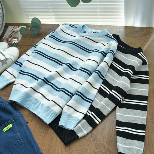 柔软棉线~儿童男童条纹毛衣针织衫男孩中大童休闲百搭打底线衫