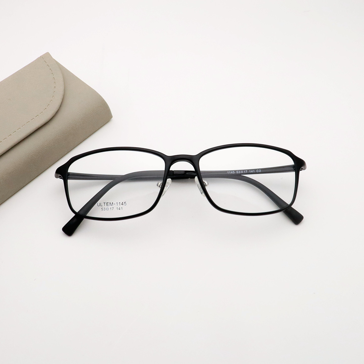 ULTEM塑钢全框超轻男款休闲带托叶镜架可配近视防蓝光变色