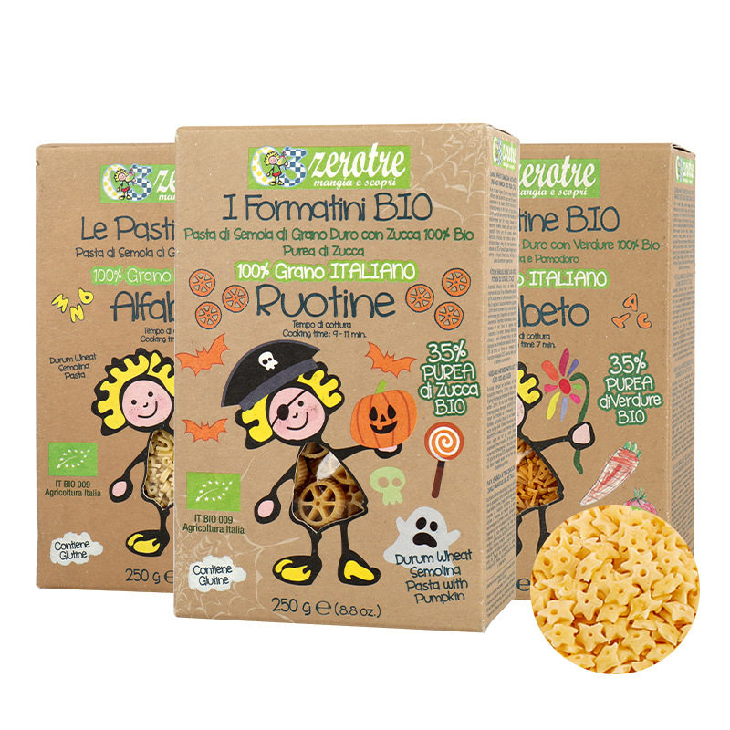 包邮意大利酷爱宝宝zerotre卡通意面字母星星造型面通心意面婴儿